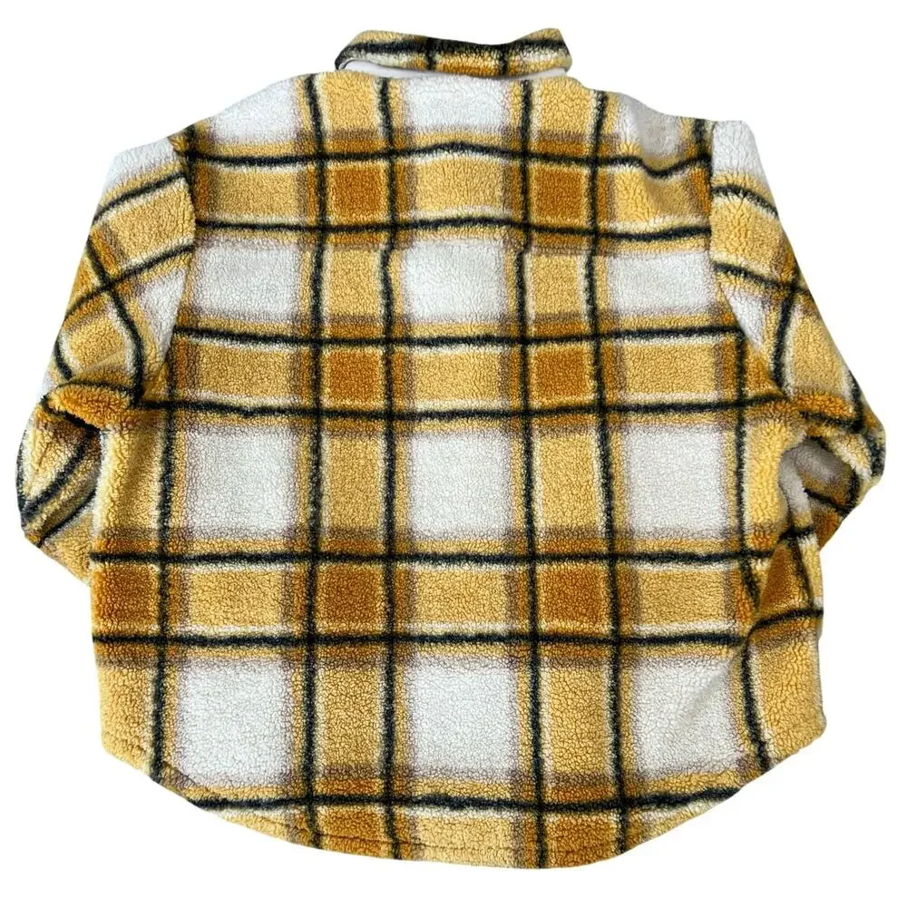 Sincerely Jules For Bandier Aspen Sherpa Jacket in Amber Plaid Shacket (Sz L) - Picture 4 of 11